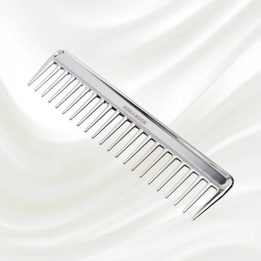 Metallic Wide Tooth Comb - Simple Product Title Using Provided Information