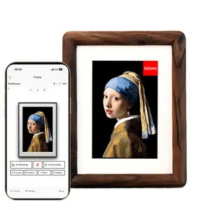 【kokonna】4" E-Ink Photo Frame | AI Art Creaation & Remote App Upload | Solid Walnut Wood | 5-mouth Battery Life | Zero Glare Smart Digital Desk Decor