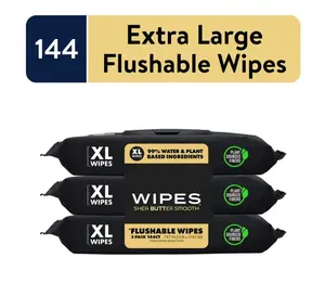 Extra Large Soft Wet Wipes with Butter - 144 Count - Ideal for Cleaning and Hygiene Pack Smooth