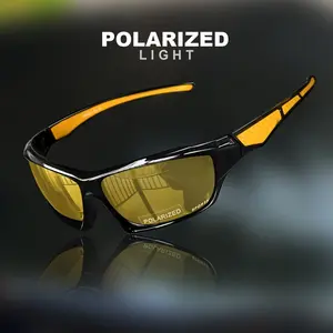 1 Pair of Polarized Sports Fashion with Color Changing Lenses, High-Quality Anti Glare Suitable for Driving- PC Frame, AC Lens, Full Ring Design, Ordinary Decorative |   Sports |   Durable, Polarized