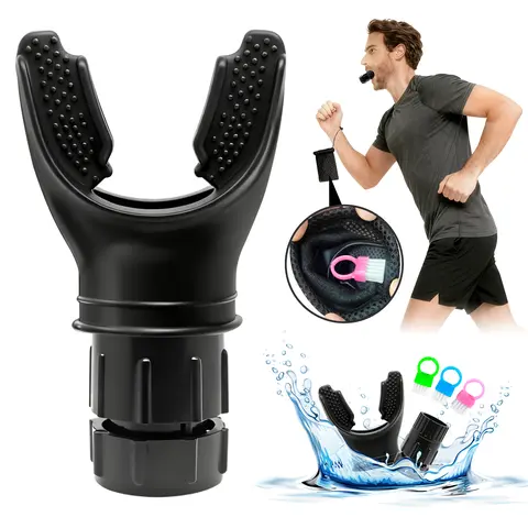 Unisex Compact Lightweight Lung Breathing Trainer - Convenient Home Workout Equipment for Sports Enthusiasts, Adjustable Resistance Tool with Silicone, Rotary Valve, Easy to Clean and Use, Enhances Endurance, Boosts Capacity