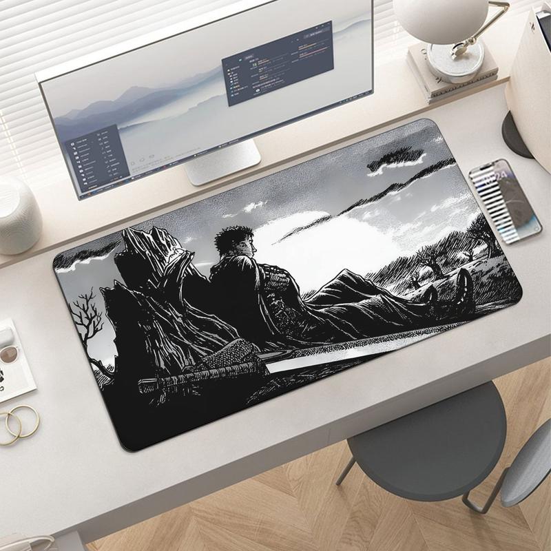 Black And White Anime Guts Mouse Pad for Gaming and Office Use High-Quality Design Durable Material Enhances Productivity and Precision