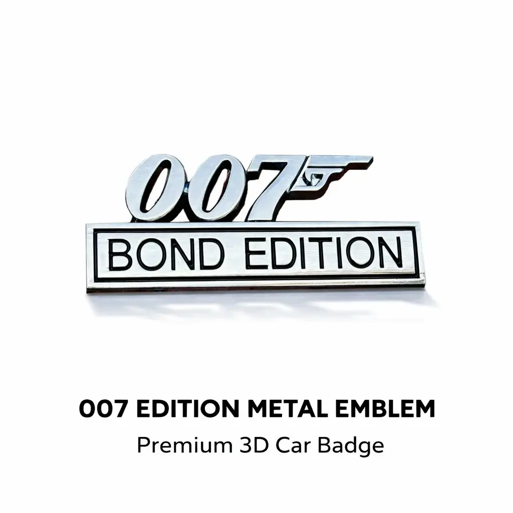 007 Edition Alloy Metal 3D Car Emblem Badge - Bond-Style BPA-Free Rust-Resistant Self-Adhesive Removable Sticker Deco, Outdoor Safe Vinyl Decal Car Stickers for Vehicle Fender/Trunk Exterior Decoration