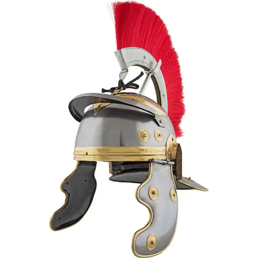Medieval Warrior Red Crest Plume Roman Centurion Gallic Helmet Full Size Wearable Helmet for Historical Reenactments, Cosplay