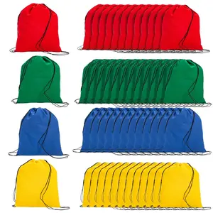 14 3/4" x 17 1/4" Bulk 72 Pc. Large Bright Canvas Drawstring Bags