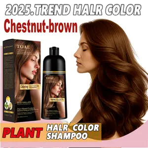 300ml TOAE Gray Hair Coverage Shampoo & Conditioner - Color Transform with 9 Herbal Extracts, Long-Lasting (6-8 Weeks), Shiny, Even Coloring, Instant Hair Dye,