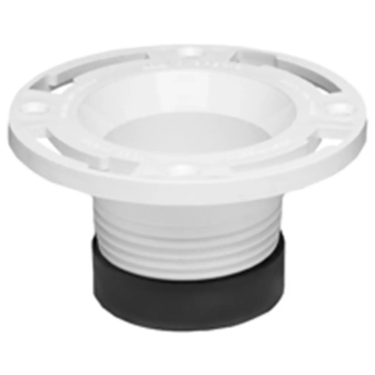 Oatey 43651 PVC Closet Flange, 4.8 in x 6.56 in x 3.11 in, Expands to Fit 4 in No-Hub Soil Pipe, Gasket-Equipped, Tool-Free Easy Installation, Smooth Unrestricted Flow Design