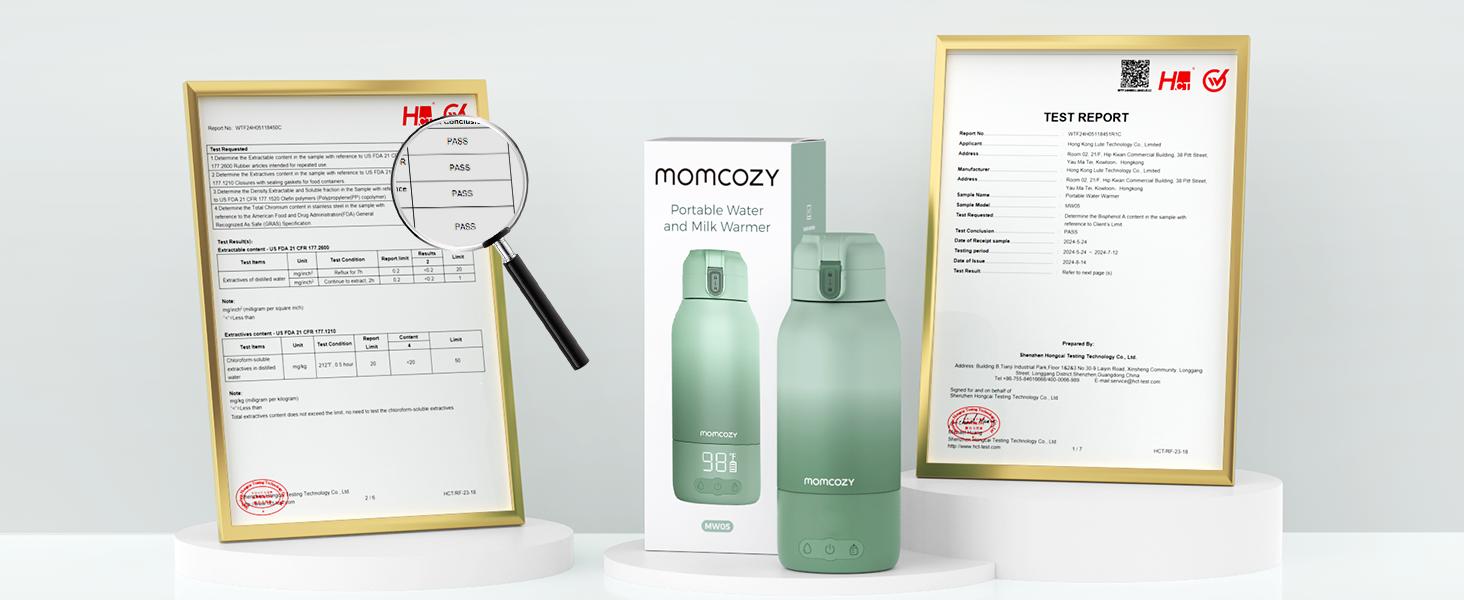 Momcozy Portable Milk Warmer for Travel – Dual Heating Modes for Breast Milk & Water, Portable Bottle Warmer with Fast Heating & Long Battery Life, 17 Ounces Large Capacity to Meet Your All-Day Needs