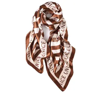Live Sale Unice Square Scarf Women Foulard Neckerchief Lady Satin Head Hijab Female Decorate Neck Ties