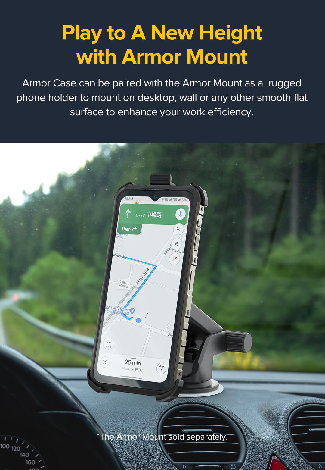 Ulefone Armor 22 Series Multifunctional Protective Case Original Black Case Armor 22 with Back Clip Carabiner