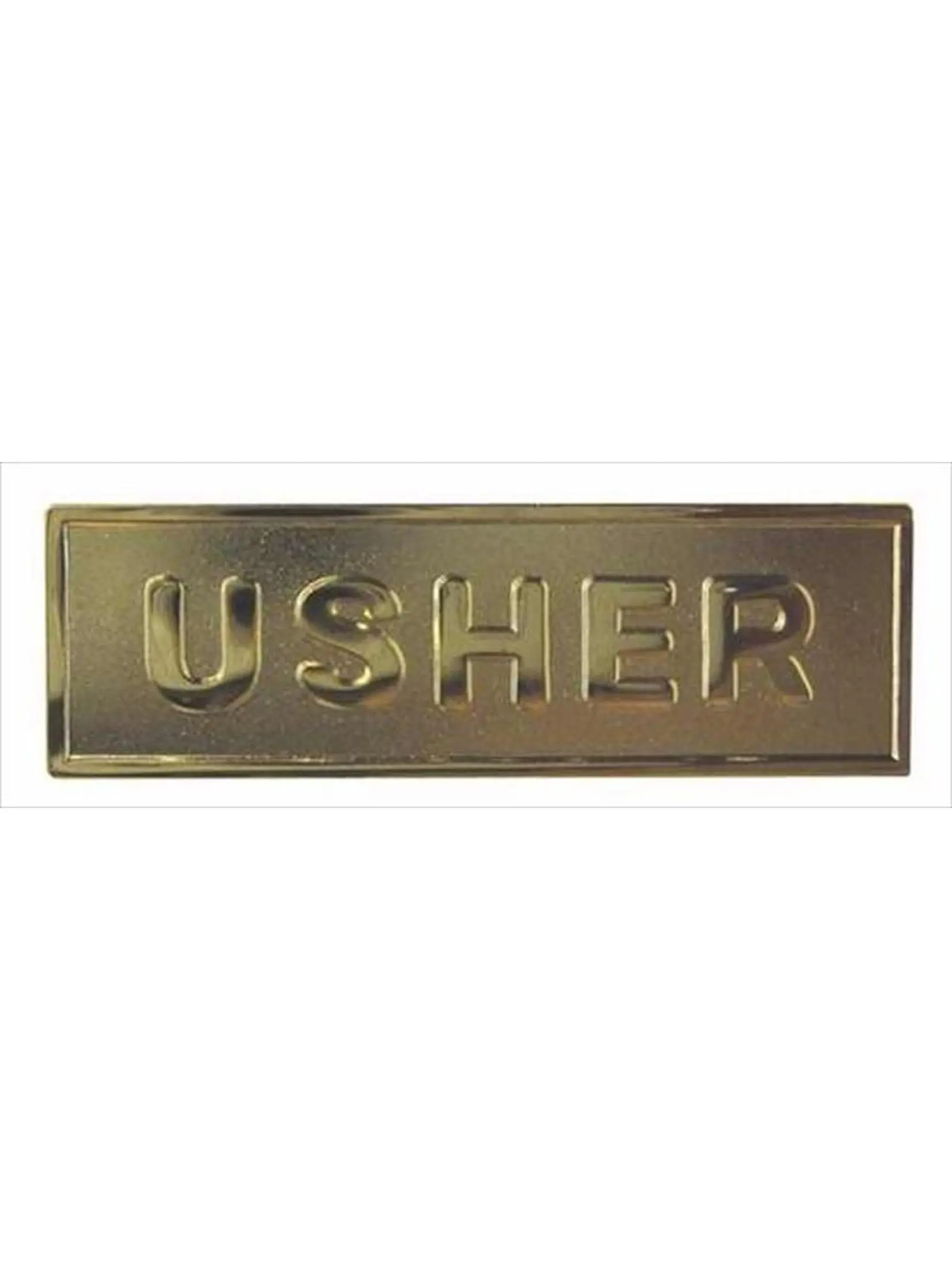 Swanson Christian Supply Designer Metal Ushers Badge, Rectangle Shape Brass Pin with Secure Back for Church Deacons, Unisex Wear, Rectangular, Solid Brass, Ushers And Deacons