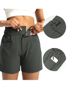 Women's 5 Inch Pocket Golf Shorts, High Waist Stretch Casual Shorts for Outdoor Activities, Comfortable Hiking Bottoms for Ladies Golf Shorts Pockets