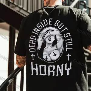 DEAD INSIDE BUT STILL H0RNY Nun Print Men's T-Shirt