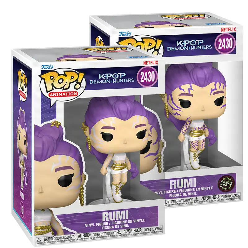 Funko Pop! Animation Kpop Demon Hunters Rumi (What It Sounds Like) Chase Set of 2 Glow GITD With Protector