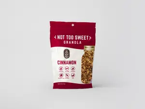 Body + Brain Not Too Sweet Cinnamon Granola 9oz | Organic Granola | Healthy Low Carb Snack | Gluten Free, Vegan, Non-GMO | No Trans Fat | No Refined Sugar
