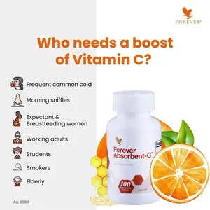Forever Absorbent-C Vitamins Minerals & Wellness Supplements with Oatmeal and Orange Ingredients Healthcare Dietary US Fitness Edible