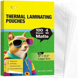 4Mil Matte Legal Size Laminating Pouches, 8.5x14 Inches, 100Pack, Bubble-Free,  Clear Thermal Laminating Sheets for Documents, Menus,  & School/Office Use
