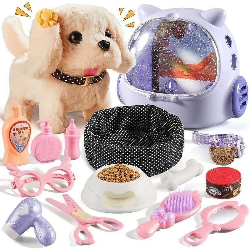 16 Pcs Robot Dog Toys for Girls, Toys for 3 4 5 6 7 8 Year Old Girls Kids Boys, Realistic Robot Puppy Toys for 3-8, Ideas Birthday Gifts for Girl