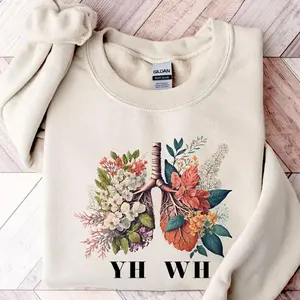 YHWH Sweatshirt, Floral Christian Crewneck, Yahweh Breathe Sweater, Faith-Based Sweatshirt for Women, Inspirational Religious Top