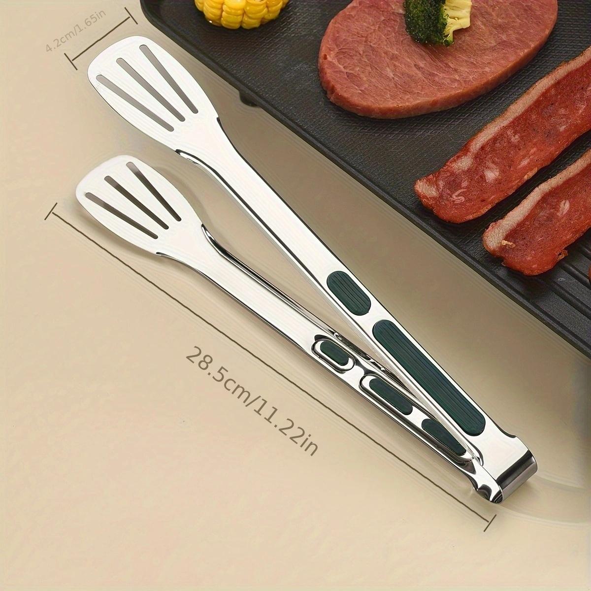 3pcs Stainless Steel Kitchen Tongs Set for Cooking, Serving and Grilling - Non-slip Grip, Metal Food Tongs for Salads, Breads, Barbecues - Multi-purpose Cookware and Kitchen Accessories