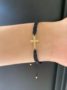 Black cross bracelet