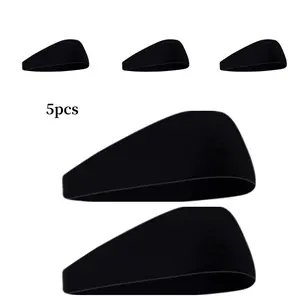 5-Pack Premium Athletic Grade Unisex Sports Headband High-Stretch Moisture-Wicking Breathable Sweatband for Running Yoga Gym Outdoor Training and Fitness Workouts Performance Hair Band Gear