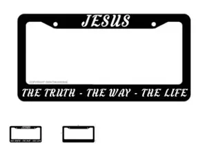 Jesus The Truth - The Way - The Life Christian License Plate Frame Cover License Plate Frame Accessories.