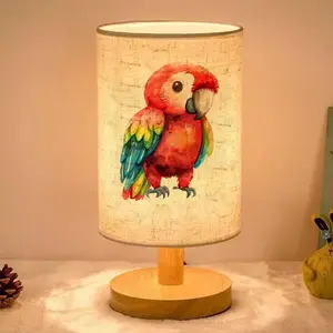 This ambient table lamp features a watercolor-printed red parrot design, is USB powered, and is suitable for decorating bedrooms and living rooms. It makes an excellent gift for family and friends during holidays such as Valentine's Day and Christmas
