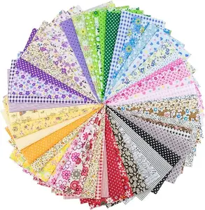 300Pcs 4" x 4" (10cm x 10cm) 60 Designs Assorted Cotton Craft Fabric Bundle Printed Patchwork Squares for DIY Sewing Quilting Scrapbooking