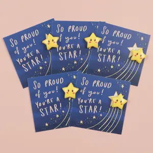 5pcs Cute Resin Star Gift, Party Favors Assortment, Pocket Hug, Encouragement Gift, So Proud of You! You're A Star, Funny Resin Star Gift For Best Friends And Family, Best Friends Gifts