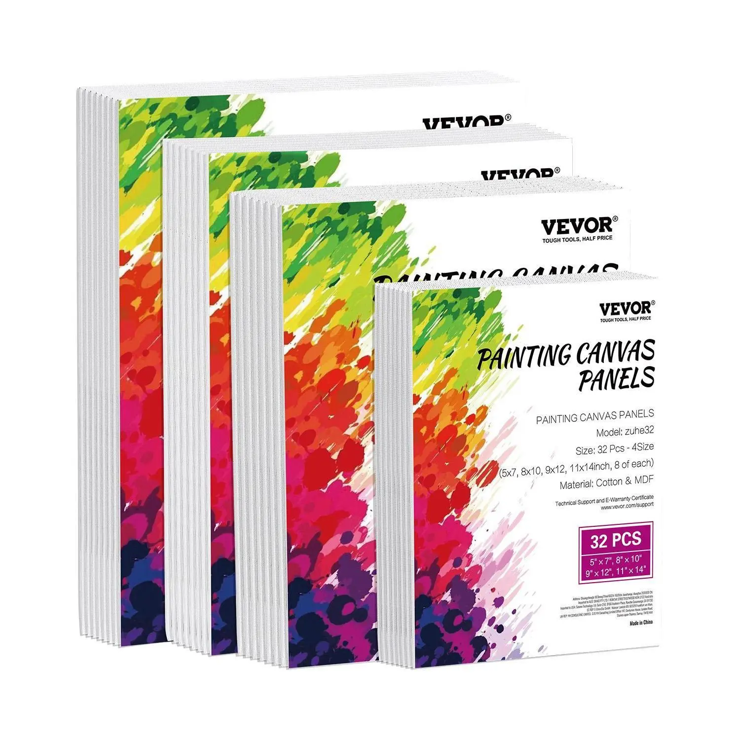 VEVOR Canvas Boards for Painting, , 32 Pack White Painting Canvases Set ...