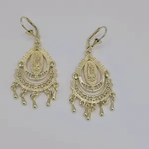 Earrings fashion style gold-plated Virgin Mary  beautiful religious design