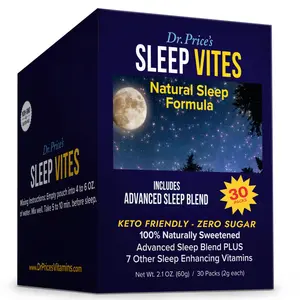 Dr. Price's Vitamins Natural Sleep Formula (30 Packs) - Supplement, Melatonin, GABA, Tryptophan, Calming Magnesium Powder, Non Drowsy Sleep Support