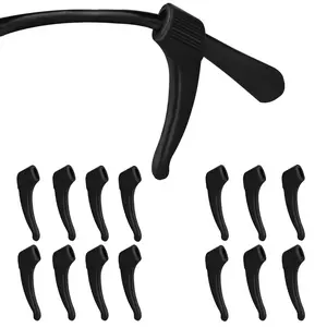 Eyeglass Ear Grips - 15 Pairs Soft Silicone Anti-Slip Temple Tips for Comfortable Fit Prevent Glasses Slipping Adjustable for Sports & Presbyopia