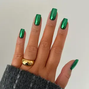 Punk Style Solid Color Fake Nail with 1 Count Nail File & 1 Sheet Jelly Sticker & 1 Count Wood Stick, 24pcs Removable Medium Long Square Press on False Nails for Women & Girls DIY Nail Art Kit