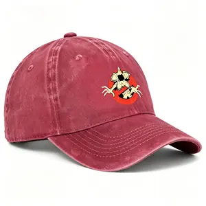 Stranger Things Demogorgon No Ghost Style Baseball Cap, Vintage Washed Burgundy Casual Sun Hat