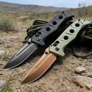 Tactical survival folding knife, G10 handle, high hardness blade, sharp edge, anti slip handle, outdoor camping survival EDC small knife, holiday gift for men Emergency Tool