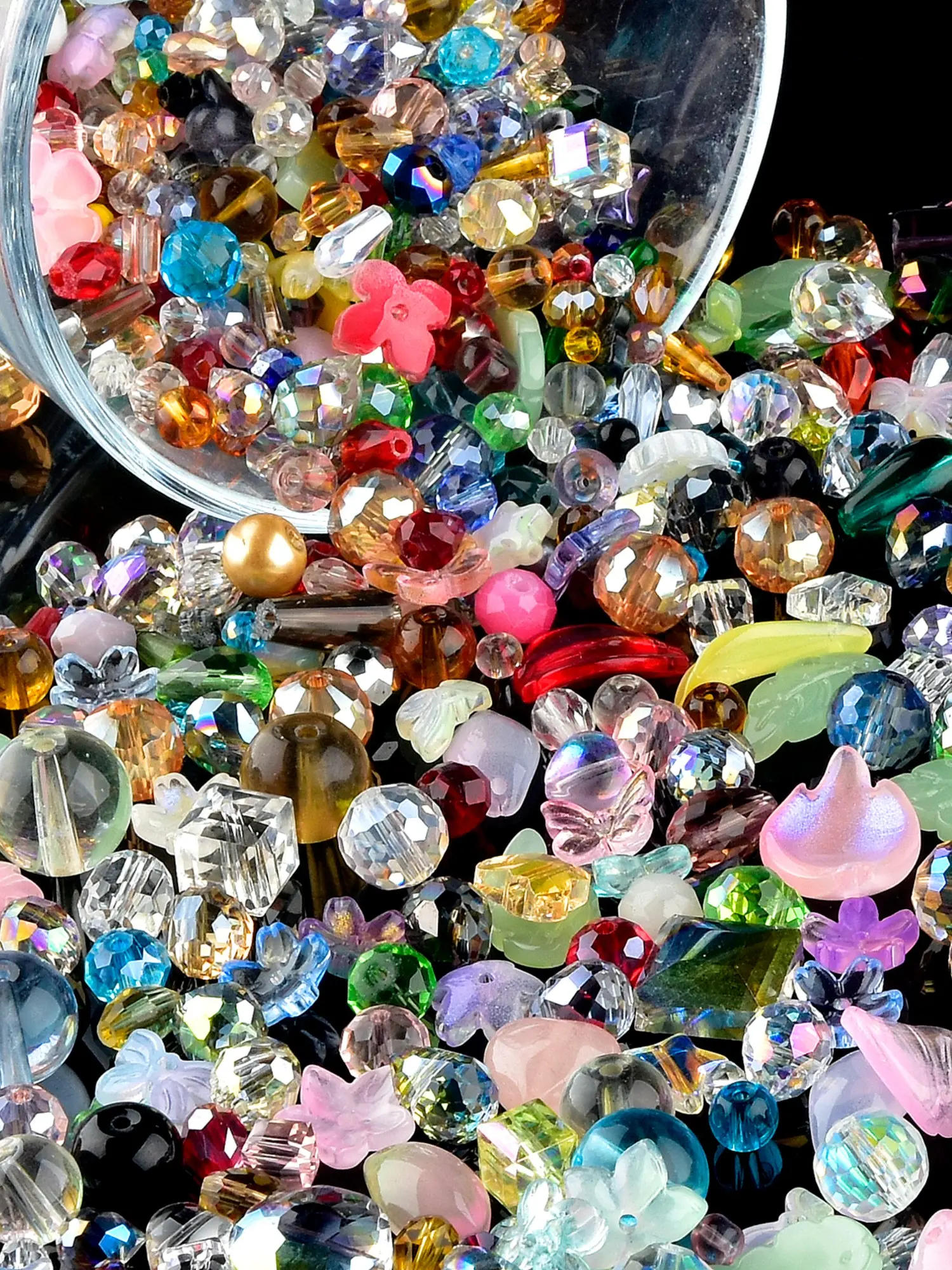 3.7-ounce boxed multi-color cut glass beads DIY Sunshine Catcher special gardening decoration crystal prism beads suitable for home DIY window decoration handmade materials