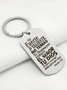 1 stainless steel Jesus Faith keychain Pendant, powerful military badge, casual style, suitable for Jesus believers