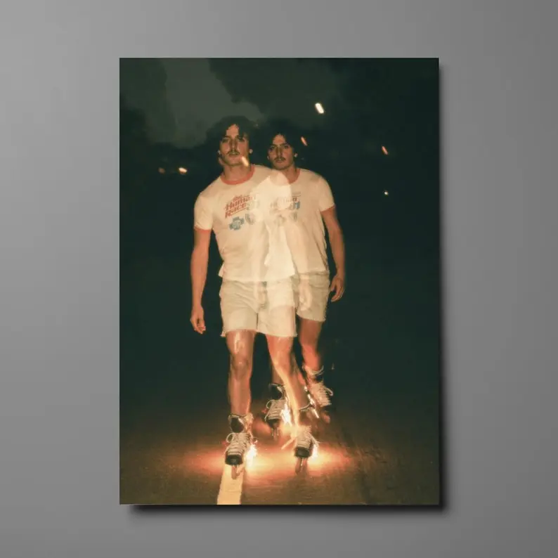 Benson Boone Fireworks & Rollerblades Poster - 2024 Album Art, Indie Music Vibes, Retro Roller Disco Aesthetic, Dreamy Music Décor Decor Photo