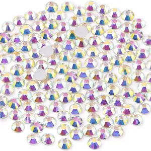 2000PCS SS20/5mm Glass Crystal Rhinestones (Crystal AB), Flatback AB Rhinestones for Bedazzling Crafting DIY Crafts Nail Art Makeup Decoration, Gems Diamond Charms for Tumbler Shoes Clothing Mug