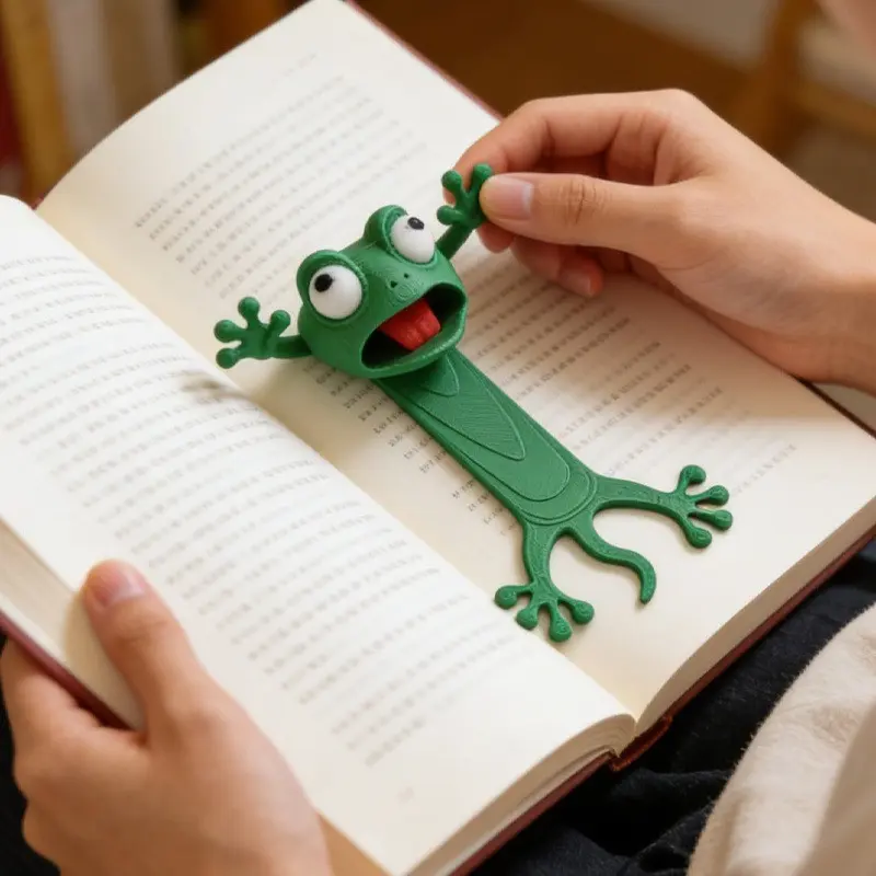 Funny 3D Frog Bookmark, Creative Cartoon Book Clip, Cute Stationery, Office Supplies, Perfect Gift for Friends, Fun Learning Accessory, Book Accessories
