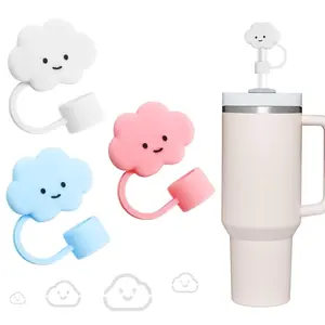 Cloud & Flower Shaped Straw Topper, 3/6/9/2/4 Counts Mini Cute Tumbler Straw Lid, Drinkware Accessories for Home Office School Car Travel Picnic