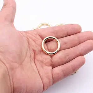 20pcs Trigger Spring O Rings Round Carabiner Clip Snap for Keyrings Buckle, Bags,Purses (Gold, 3/4 inch)