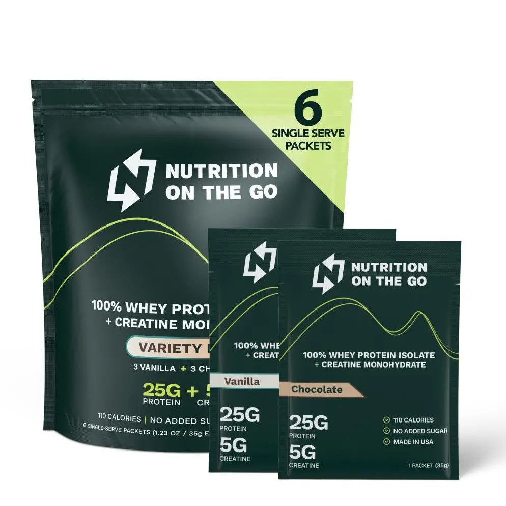 Single-Serve Whey Protein Isolate + Creatine Packets (6 Pack)
