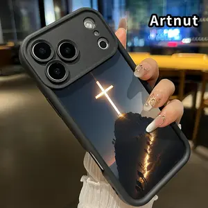 Compatible for iPhone 17 Pro Max Air Promax Case Shining Cross Christ Pattern Full Coverage Anti-Fingerprint Rugged Phone Cover Gift for Boy
