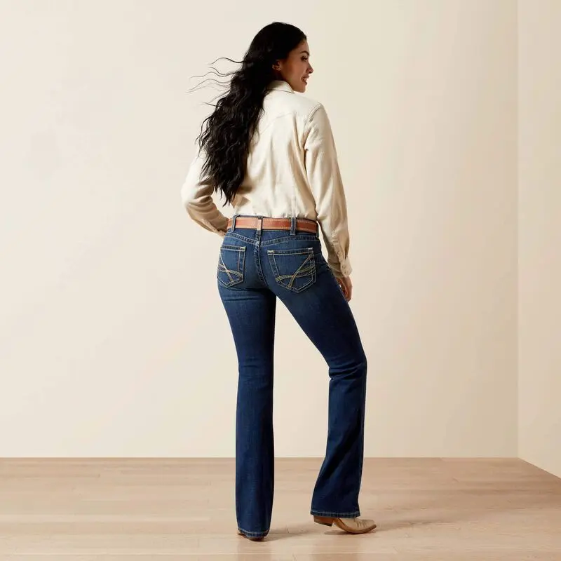 Ariat Women's Adalynne Barryessa Dark Wash Perfect Rise Boot Cut Jeans 10065885