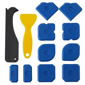 Caulk Tool Kit - 12- Plastic  Caulking Tools for Tile Sealing & Grouting  Finishing Tools for Tile and Grout Smoothing(Blue)