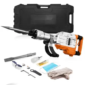 Demolition Jack Hammer Concrete Breaker 3500W Electric Hammer With 2 Chisel Bits For Concrete Masonry Demolition And Breaking, Heavy Duty Rotary Hammer Drill With Ergonomic Handle And Long Service Life