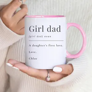 Personalized Girl Dad Mug 1st Father's Day Gift Travel Mug for Daddy Daughter Gift